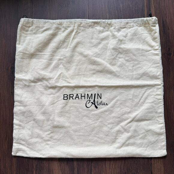 Brahmin Ateliers Dust Bag Tan Logo Drawstring Cover 17x18 - Picture 1 of 4